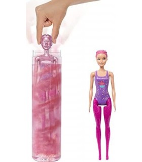 Brilho revelador da cor da Barbie! Boneca de troca de cabelo, rosa brilhante com 25 penteados e surpresas temáticas de festa, in