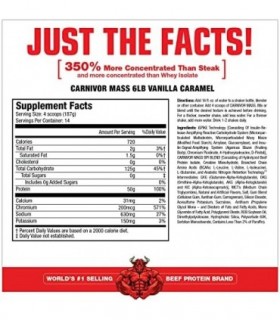 MuscleMeds Carnivor Mass Diet Supplement, Vanilla Caramel, 5,93 libras (002658)