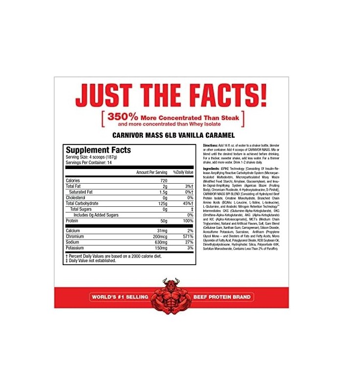 MuscleMeds Carnivor Mass Diet Supplement, Vanilla Caramel, 5,93 libras (002658)