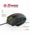 Mouse Redragon M908 Impact RGB LED MMO com botões laterais, mouse óptico com fio para jogos com 12.400 DPI, precisão, 20 botões
