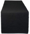 DII Basic Everyday Tampo canelado 100% algodão, caminho de mesa, 13x72, preto
