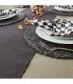 DII Basic Everyday Tampo canelado 100% algodão, caminho de mesa, 13x72, preto