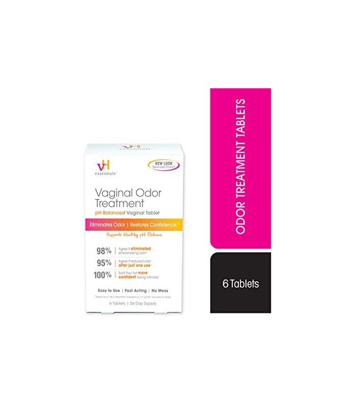 Tratamento de Odor Vaginal vH Essentials - Supositórios Vaginais com pH Balanceado - 6 Comprimidos Com Aplicador, Branco, (667-0
