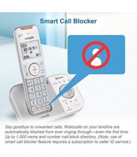 VTech VS112-17 DECT 6.0 Bluetooth Expansível Telefone Sem Fio para Casa com Secretária Eletrônica, Bloqueio de Chamadas, Identif