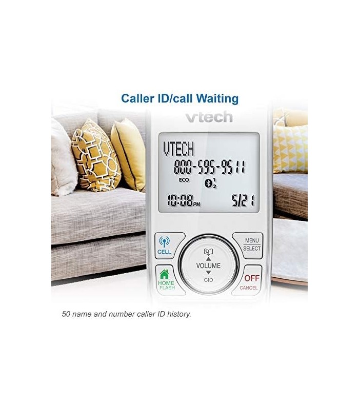 VTech VS112-17 DECT 6.0 Bluetooth Expansível Telefone Sem Fio para Casa com Secretária Eletrônica, Bloqueio de Chamadas, Identif