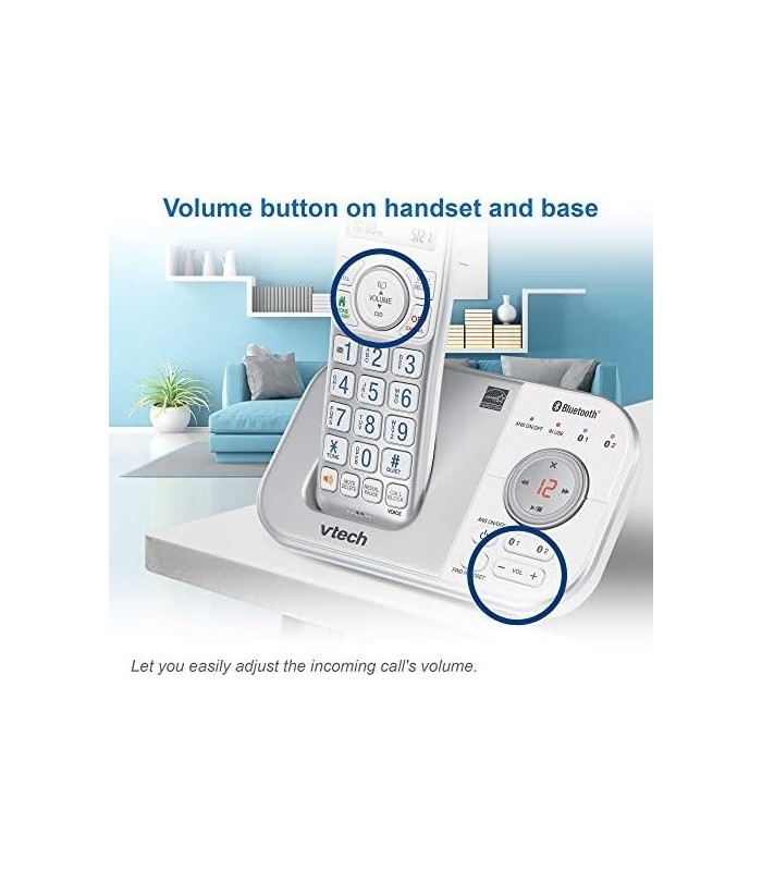 VTech VS112-17 DECT 6.0 Bluetooth Expansível Telefone Sem Fio para Casa com Secretária Eletrônica, Bloqueio de Chamadas, Identif