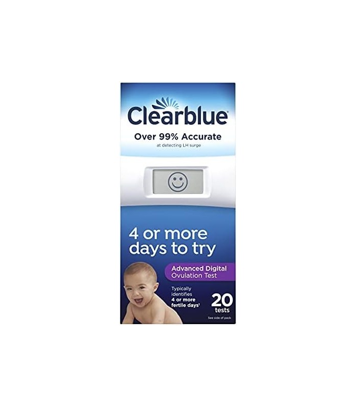 Clearblue Advanced Ovulation Test, Predictor Kit, com testes de ovulação avançados com resultados, 20 testes de ovulação