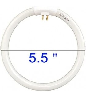 (Pacote com 2) OD de 5,5 polegadas, 4 pinos internos, substituição de lâmpada circular T4 12W 6400k para espelho de maquiagem Co