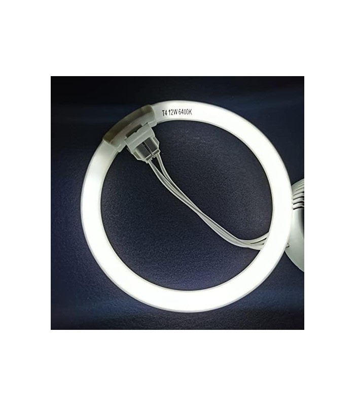 (Pacote com 2) OD de 5,5 polegadas, 4 pinos internos, substituição de lâmpada circular T4 12W 6400k para espelho de maquiagem Co