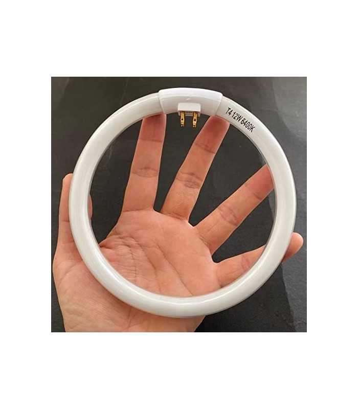 (Pacote com 2) OD de 5,5 polegadas, 4 pinos internos, substituição de lâmpada circular T4 12W 6400k para espelho de maquiagem Co