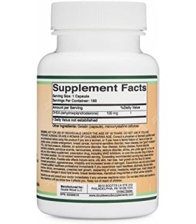 Suplementos duplos de madeira DHEA 100 mg ' 180 cápsulas - Testado por terceiros, fabricado nos EUA (Força máxima, Fornecimento