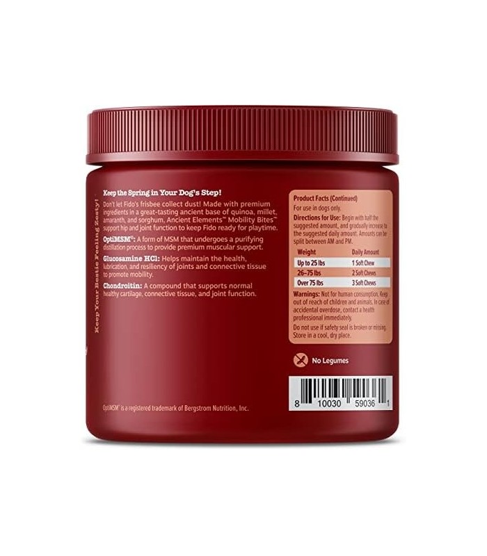 Zesty Paws Glucosamina para cães - Suplemento de quadris e articulações para cães - com condroitina e MSM - Mobilidade natural a