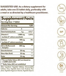 Solgar Ester-C Plus 1000 mg de vitamina C (complexo de ascorbato), 180 comprimidos - 2 embalagens - suave e não ácido - antioxid
