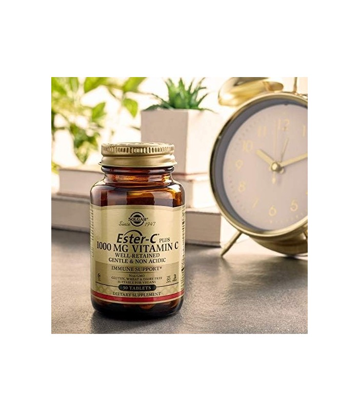 Solgar Ester-C Plus 1000 mg de vitamina C (complexo de ascorbato), 180 comprimidos - 2 embalagens - suave e não ácido - antioxid