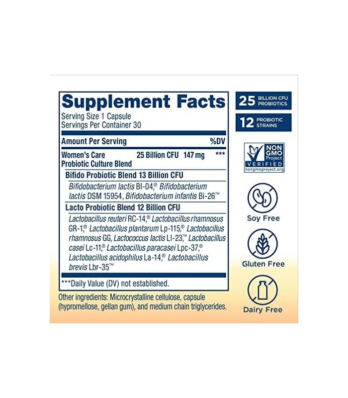 Probióticos Renew Life para mulheres, 25 bilhões de CFU garantidos, suplemento probiótico para saúde vaginal e imunológica, está