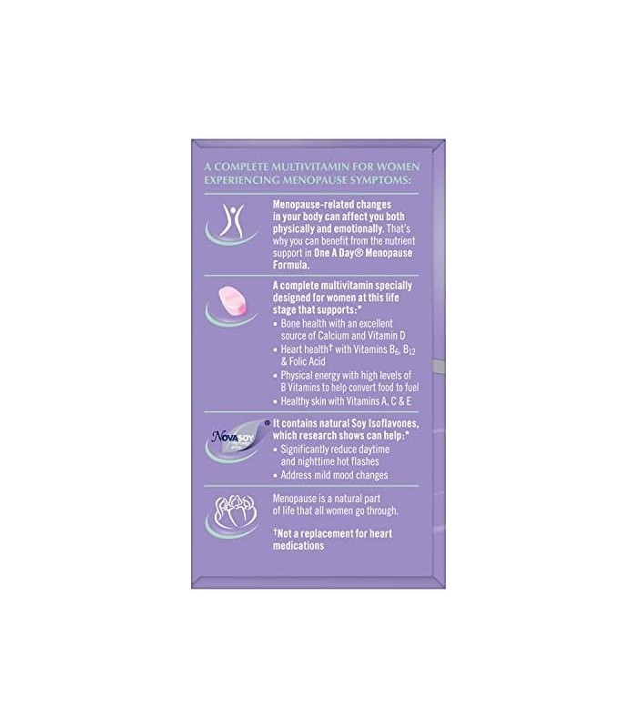 One A Day Womens Menopause Multivitamin com vitamina A, vitamina C, vitamina D, vitamina E e zinco para suporte imunológico à sa