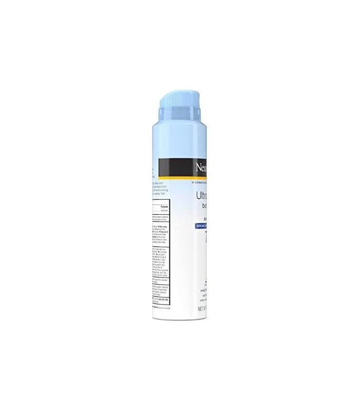 Neutrogena Ultra Sheer Body Mist Protetor Solar Spray de amplo espectro SPF 70, Não gorduroso e resistente à água, sem óleo e nã