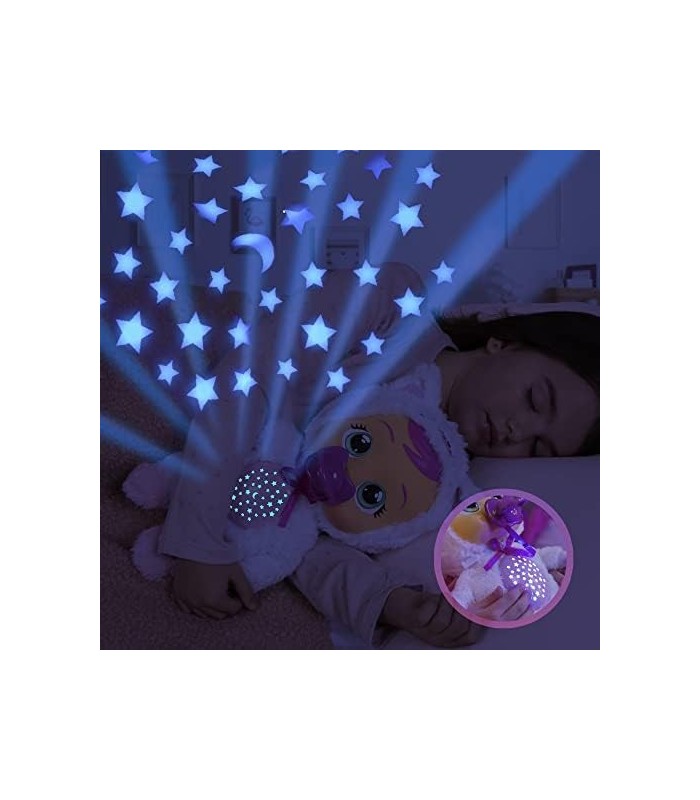 Cry Babies Starry Sky Daisy - Boneca para 12 Horas de Dormir | Reproduz 5 canções de ninar e projeção de céu estrelado, multicol
