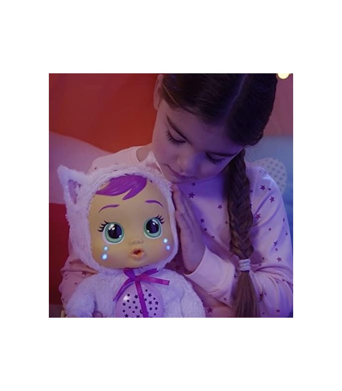 Cry Babies Starry Sky Daisy - Boneca para 12 Horas de Dormir | Reproduz 5 canções de ninar e projeção de céu estrelado, multicol