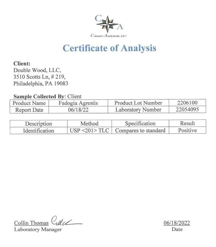 Suplementos Duplos de Madeira Fadogia Agrestis 600 mg por porção (180 cápsulas) Extrato poderoso para apoiar o desempenho atléti
