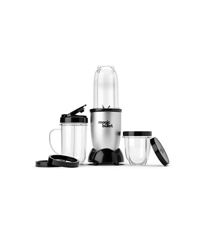 Liquidificador Magic Bullet, Pequeno, Prata, Conjunto de 11 Peças