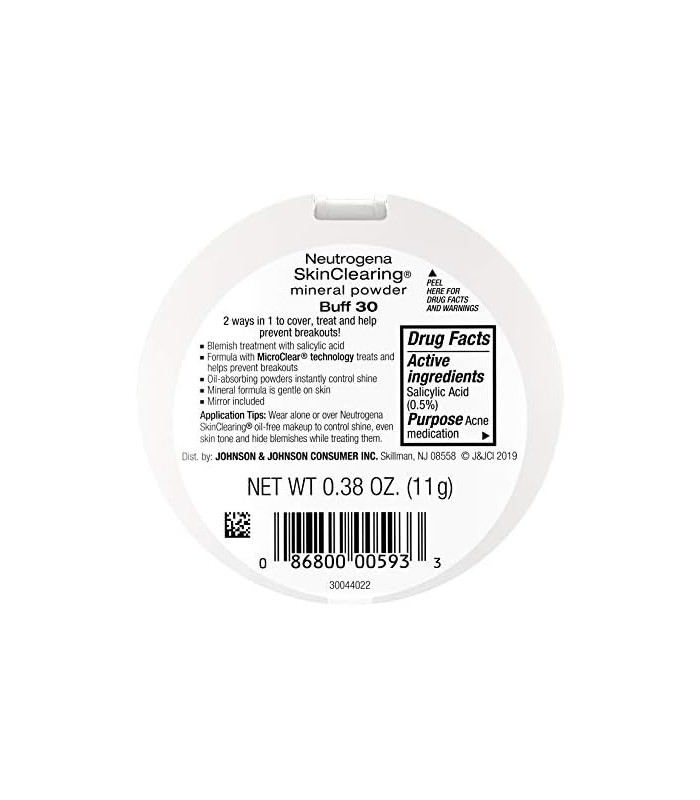 Neutrogena SkinClearing Mineral Acne-Concealing Compact Powder Compact, Shine-Free & Oil-Absorbing Makeup with Salicylic Acid to