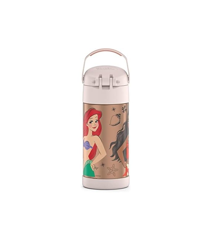 THERMOS FUNTAINER 12 onças de aço inoxidável isolado a vácuo garrafa de palha infantil, princesa