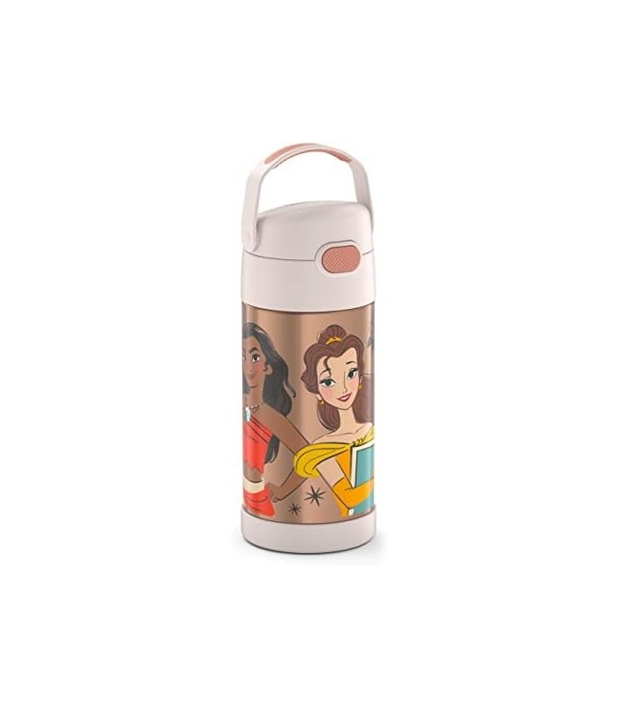 THERMOS FUNTAINER 12 onças de aço inoxidável isolado a vácuo garrafa de palha infantil, princesa