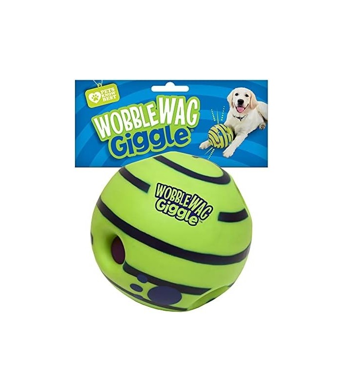 Wobble Wag Ball, brinquedo interativo para cães, sons divertidos quando rolado ou sacudido, animais de estimação sabem tudo, com