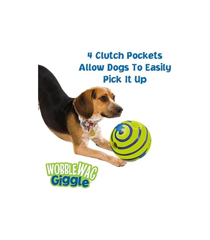 Wobble Wag Ball, brinquedo interativo para cães, sons divertidos quando rolado ou sacudido, animais de estimação sabem tudo, com