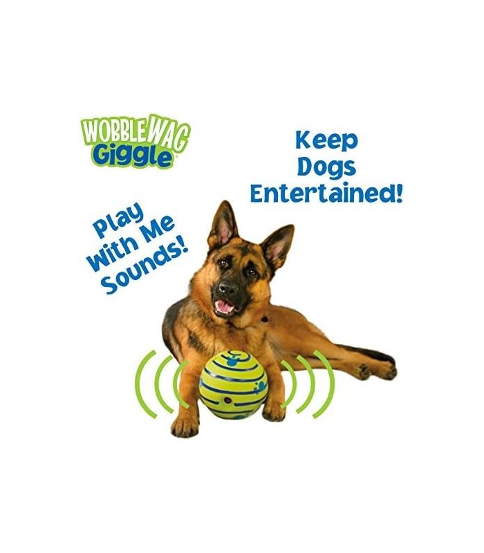 Wobble Wag Ball, brinquedo interativo para cães, sons divertidos quando rolado ou sacudido, animais de estimação sabem tudo, com