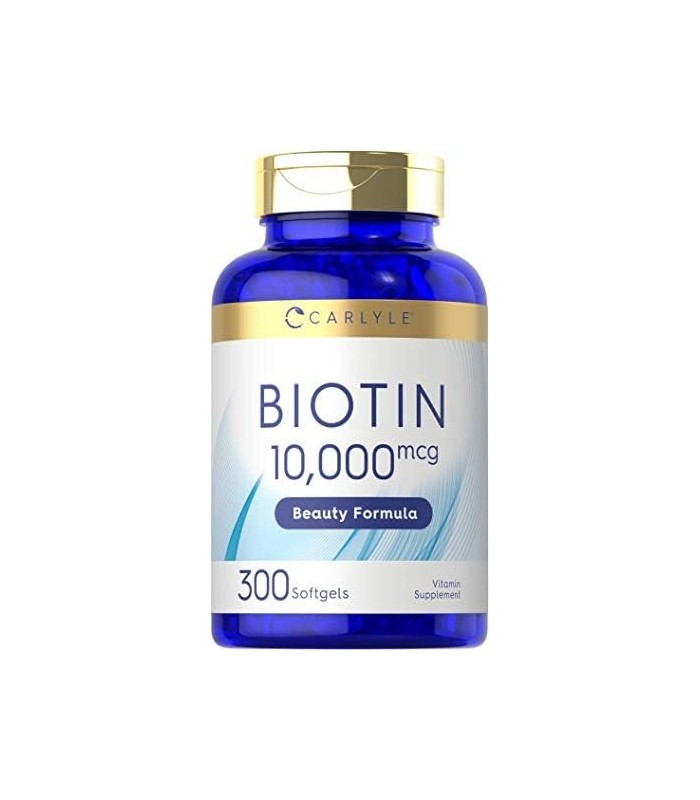 Biotina 10000mcg | 300 Cápsulas | Força máxima | Suplemento sem OGM e sem Glúten | por Carlyle