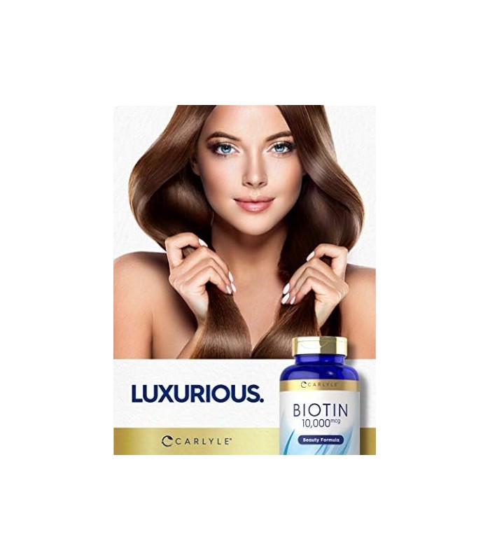 Biotina 10000mcg | 300 Cápsulas | Força máxima | Suplemento sem OGM e sem Glúten | por Carlyle