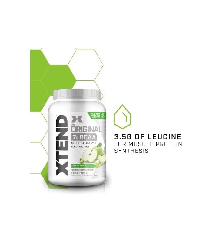 XTEND BCAA Powder Smash Apple | Bebida de Recuperação Muscular Pós-Treino Sem Açúcar com Aminoácidos | 7g BCAAs para homens e mu
