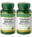 Natures Bounty Ginkgo Biloba Extrato Padronizado 120 mg, frascos de ervas, 100 unidades, embalagem com 2