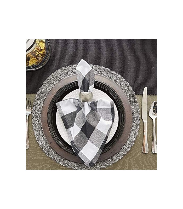 DII Basic Everyday Tampo canelado 100% algodão, caminho de mesa, 13x72, preto