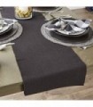 DII Basic Everyday Tampo canelado 100% algodão, caminho de mesa, 13x72, preto