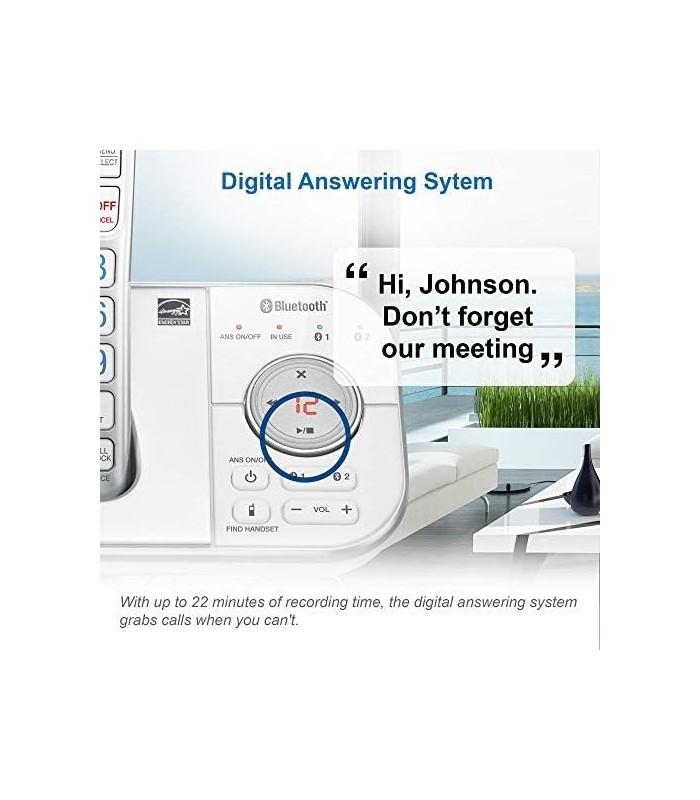 VTech VS112-17 DECT 6.0 Bluetooth Expansível Telefone Sem Fio para Casa com Secretária Eletrônica, Bloqueio de Chamadas, Identif