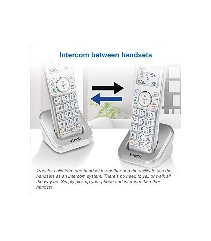 VTech VS112-17 DECT 6.0 Bluetooth Expansível Telefone Sem Fio para Casa com Secretária Eletrônica, Bloqueio de Chamadas, Identif