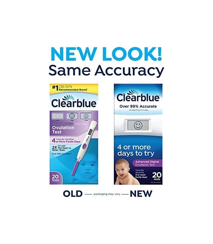 Clearblue Advanced Ovulation Test, Predictor Kit, com testes de ovulação avançados com resultados, 20 testes de ovulação