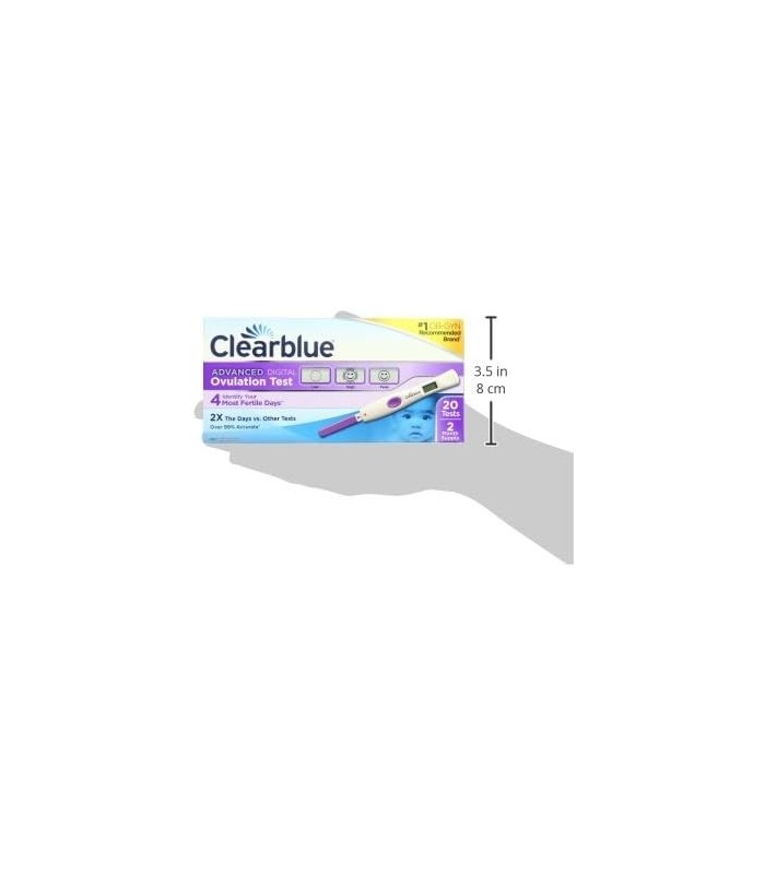 Clearblue Advanced Ovulation Test, Predictor Kit, com testes de ovulação avançados com resultados, 20 testes de ovulação