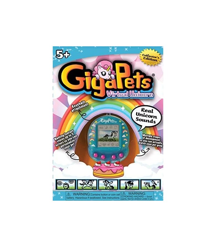 Pets Angelic Unicorn Virtual Animal Pet Toy, Edição de Colecionador Atualizada, Novo Concha de Habitação Azul Aqua Brilhante, Pa