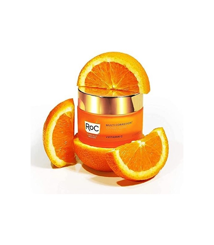 RoC Multi Correxion Revive + Glow 10% Vitamina C Blend Face Moisturizer, Anti-Aging Gel Cream para Instant Glow, Hypo-Allegenic