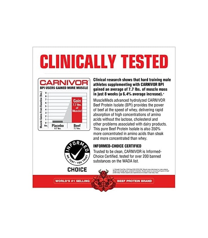 MuscleMeds Carnivor Hydrolyzed Beef Protein Isolate, 28 porções, biscoitos e creme, 2 libras, 32 onças