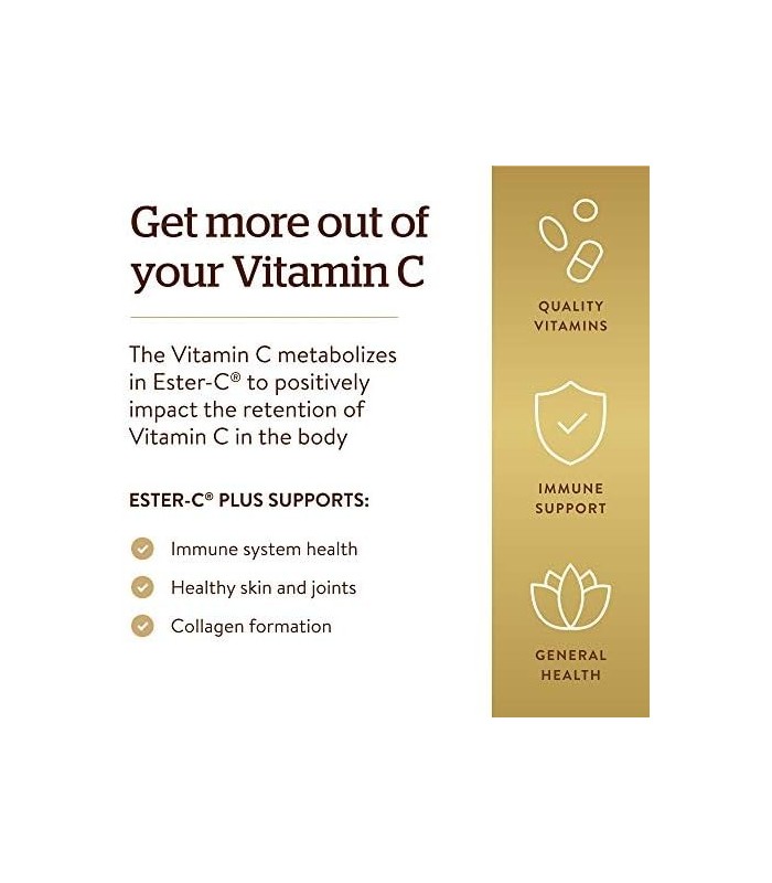 Solgar Ester-C Plus 1000 mg de vitamina C (complexo de ascorbato), 180 comprimidos - 2 embalagens - suave e não ácido - antioxid