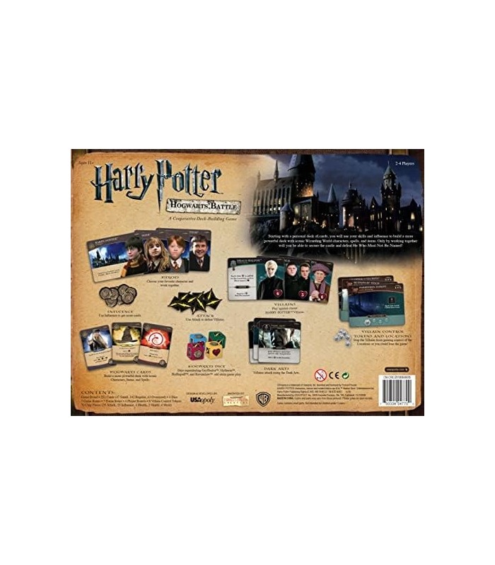 Harry Potter Hogwarts Battle Cooperativa Deck Building Card Game | Mercadoria oficial licenciada de Harry Potter | Jogo de Tabul