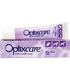 OptixCare Eye Lube Plus + Hyaluron 20g para Cão Gato Cavalos, Pack de 3