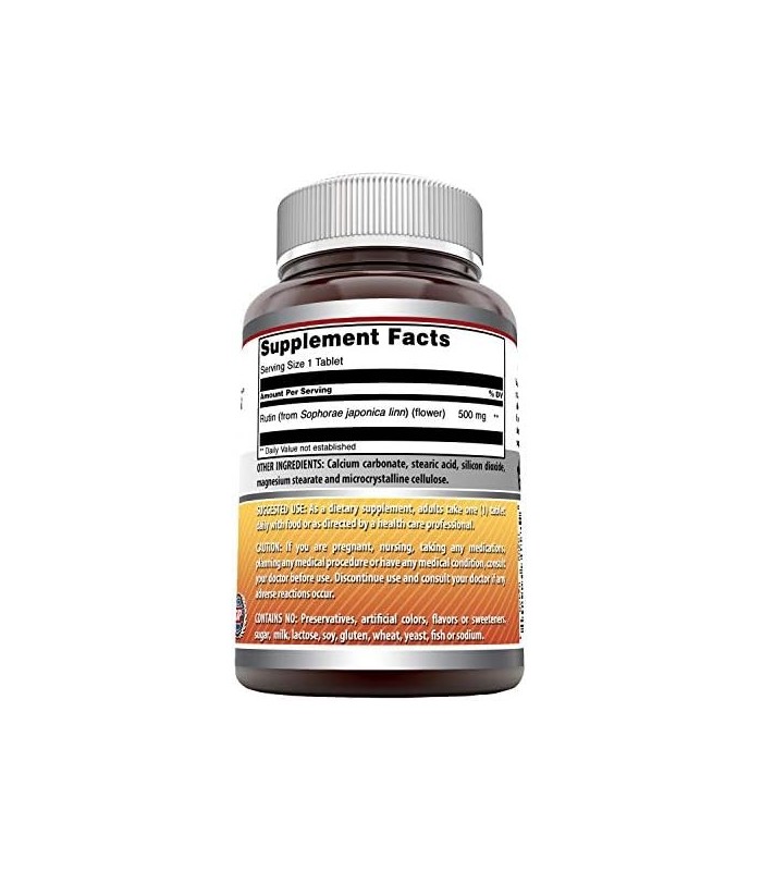Fórmulas Incríveis Rutina - 500mg, 200 Comprimidos (Sem OGM, Sem Glúten) - Propriedades Antioxidantes - Ajuda na Absorção de Vit