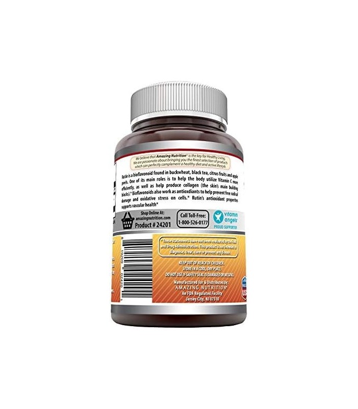 Fórmulas Incríveis Rutina - 500mg, 200 Comprimidos (Sem OGM, Sem Glúten) - Propriedades Antioxidantes - Ajuda na Absorção de Vit