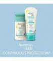 Aveeno Kids Protetor solar em bastão mineral de proteção contínua para pele sensível SPF 50, 100% óxido de zinco para rosto e co